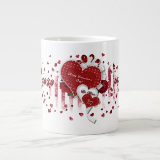 Valentine's Day Mug - Hearts XOXO Extra Large Mugs