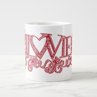 Valentine's Day Mug - "Lovie" Word Art Jumbo Mugs