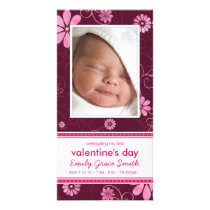 Valentine's Day - New Baby Announcement Photo Card Template