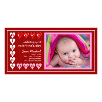 Valentine's Day - New Baby Announcement Picture Card