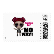 valentines day no way punk girl stamp