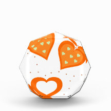 Valentines Day Orange Hearts Awards