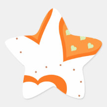 Valentines Day Orange Hearts Stickers