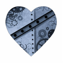 Valentine's Day pale blue and black steampunk Photo Cut Outs