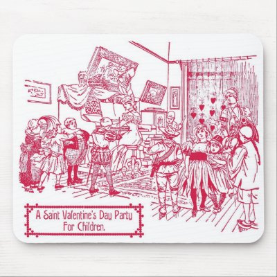 Valentine's Day Party for Children Illustration Mouse Mats by Jakestuff