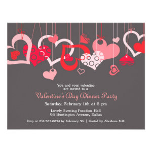 Valentine's Day Party Invitation Flat Card