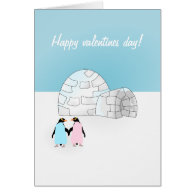 Valentines day Penguin card Greeting Card