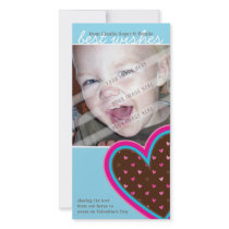 VALENTINE'S DAY PHOTOCARD :: funky hearts 10P Personalized Photo Card