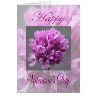 Valentines Day Pink Flower Greeting Card