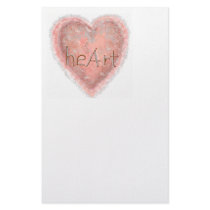 Valentine's Day Pink Heart Personalized Stationery