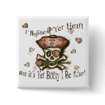 Valentine's Day Pirate Lover Button by jamiecreates1 Valentine's Day Pirate Lover Button