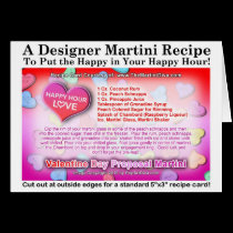 Valentine's Day Proposal Martini Recipe Card cards