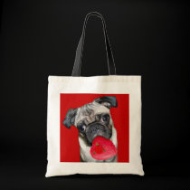 Valentine's Day pug tote bag bags