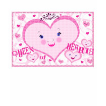 Valentine's Day Queen of Hearts Pink T-Shirt by jamiecreates1 Valentine's Day Queen of Hearts Pink T-Shirt
