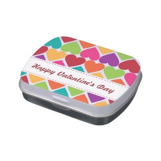 Valentine's Day Rainbow Hearts Candy Tin
