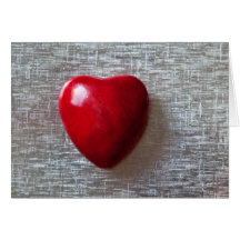 Valentine's Day - Red Heart on Gray Greeting Card