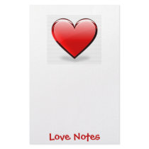 Valentine's Day Red Heart Stationery Paper