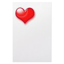 Valentine's Day Red Heart Custom Stationery