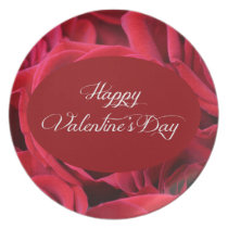 Valentine's Day Red Roses plates