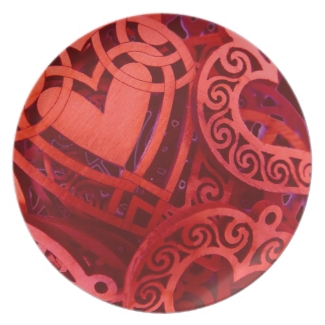 Valentine's Day Red Wooden Hearts