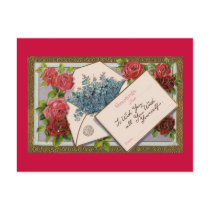 Valentine's Day Romantic Red Roses Card postcards