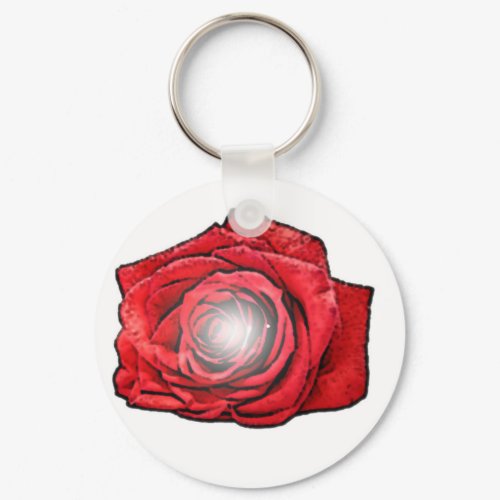 Valentines Day Rose Art keychain