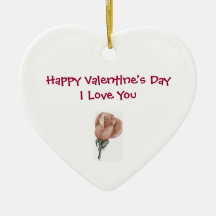 Valentine's Day Rose Christmas Ornaments