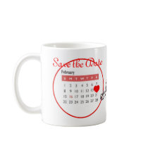 Valentine's Day Save the Date Cute Calendar mugs