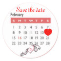 Valentine's Day Save the Date Cute Calendar stickers by FotoShop Valentine's Day Save the Date Cute Calendar stickers