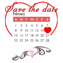 Valentine's Day Save the Date Cute Calendar t-shirts