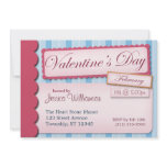 Valentine's Day Scrapbook Blue Stripe Invitations