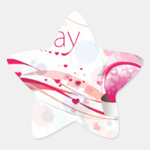 Valentines day star sticker