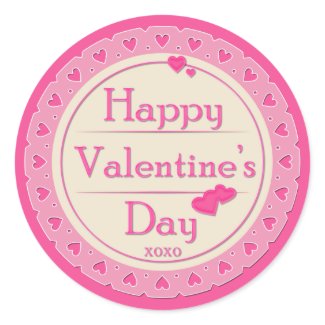 Valentine's Day Stickers - "Happy Valentine's Day"