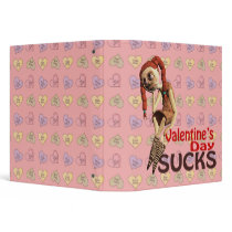 valentines day sucks sad girl 3 ring binder