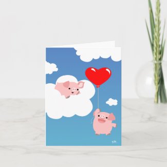 Valentine's day: The Wings of Love notecard card