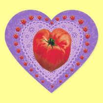 VALENTINE'S DAY TOMATO HEART stickers