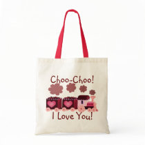 Valentine's Day Train Tote Bag