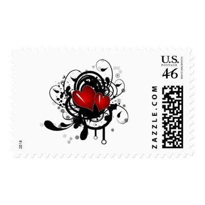 VALENTINES DAY TWO HEARTS Postage
