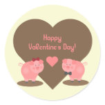 Valentine's Day - Two pigs in Mud with Hearts stickers