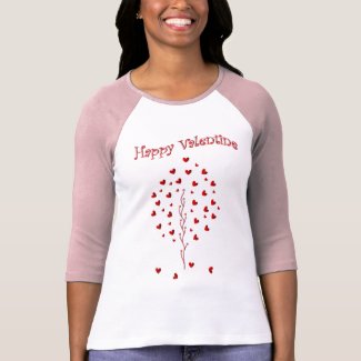 Valentine's Day wallpaper with tree and hearts T Shirts