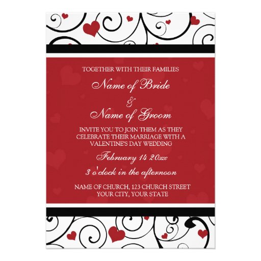 Valentine's Day Wedding Invitation Cards (front side)