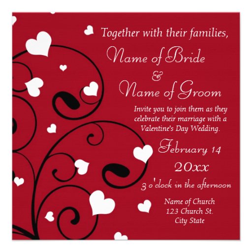 Valentine's Day Wedding Invitation Photo Cards (front side)