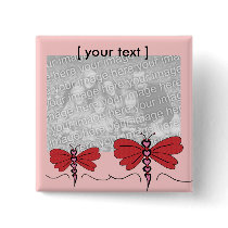 Valentines dragonfly template button