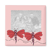 Valentines Dragonfly template magnet