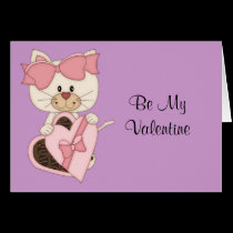 Valentine's Female Kitty with Chocolates cards