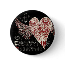 Valentines Fleur Heart Design buttons