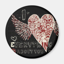 Valentines Fleur Heart Design magnets
