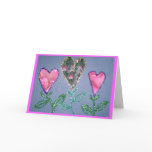 Valentine's  Flowers Collage with Glitter Greeting Card