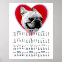 Valentine's French Bulldog 2012 calendar poster