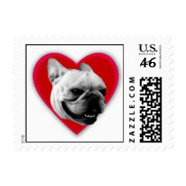 Valentine's French Bulldog Postage Stamps